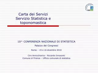 carta dei servizi servizio statistica e toponomastica