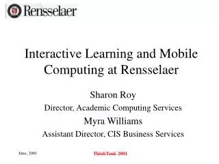 Interactive Learning and Mobile Computing at Rensselaer