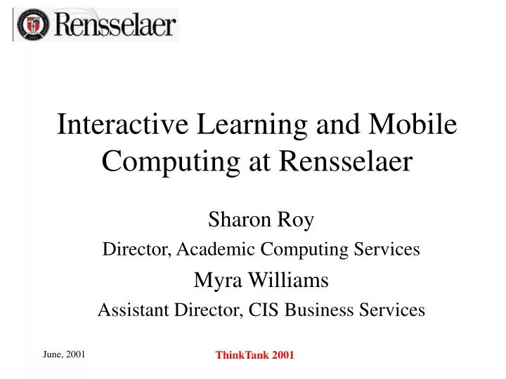interactive learning and mobile computing at rensselaer
