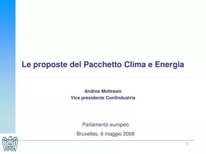 l e proposte d el pacchetto clima e energia