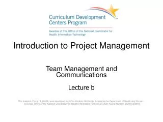 Introduction to Project Management