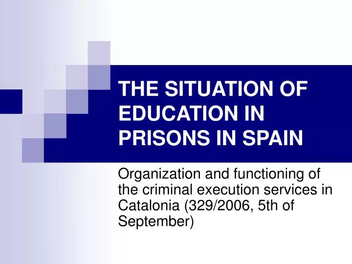 the situation of education in prisons in spain