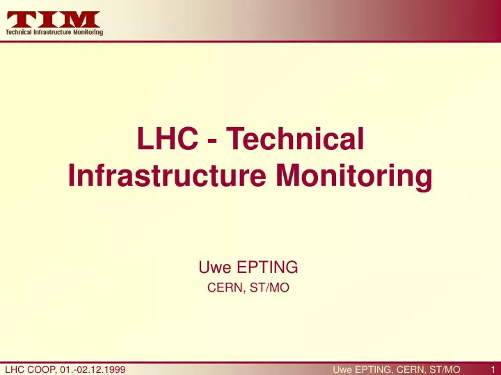 lhc technical infrastructure monitoring