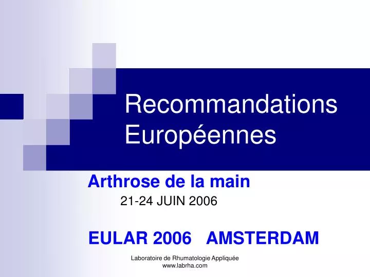 recommandations europ ennes