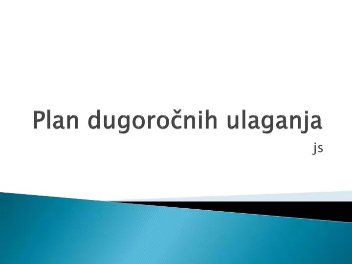 plan dugoro nih ulaganja