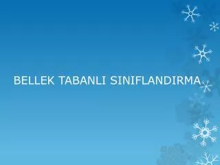 bellek tabanli siniflandirma