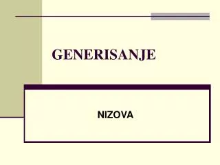 generisanje