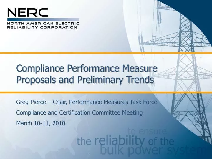compliance performance measure proposals and preliminary trends