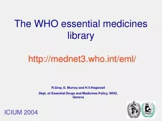 The WHO essential medicines library