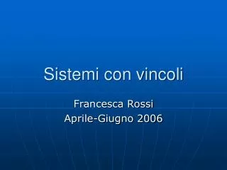 sistemi con vincoli