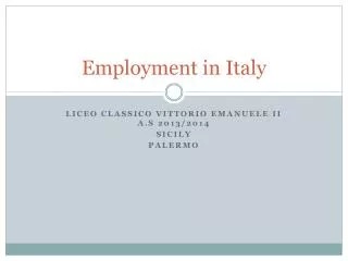 Employment in Italy