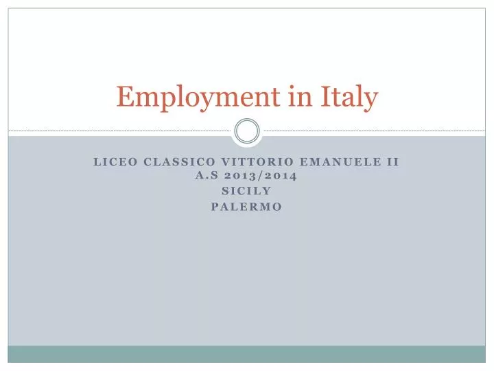 employment in italy