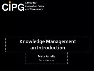 Knowledge Management an Introduction