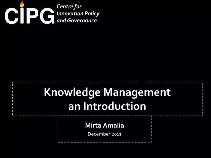 knowledge management an introduction
