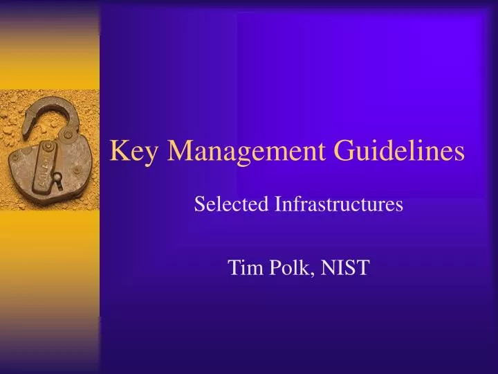 key management guidelines