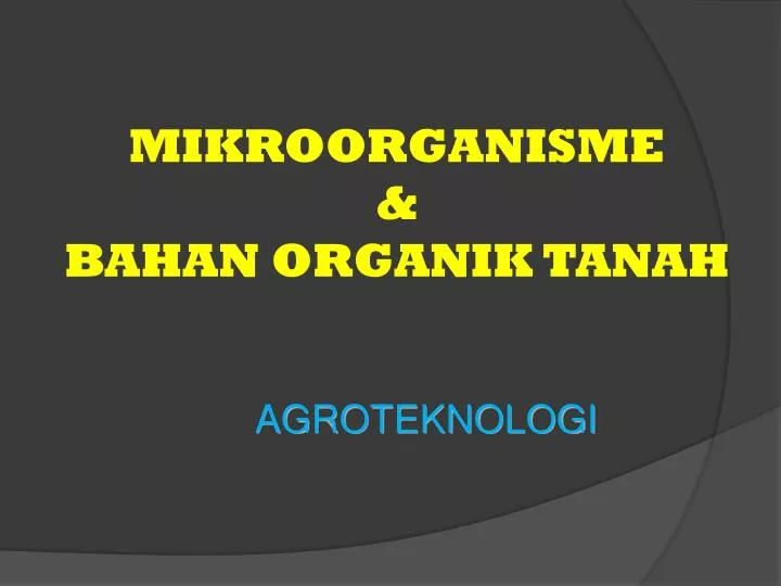 mikroorganisme bahan organik tanah