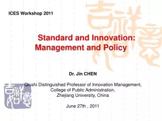 Standard and Innovation: Management and Policy