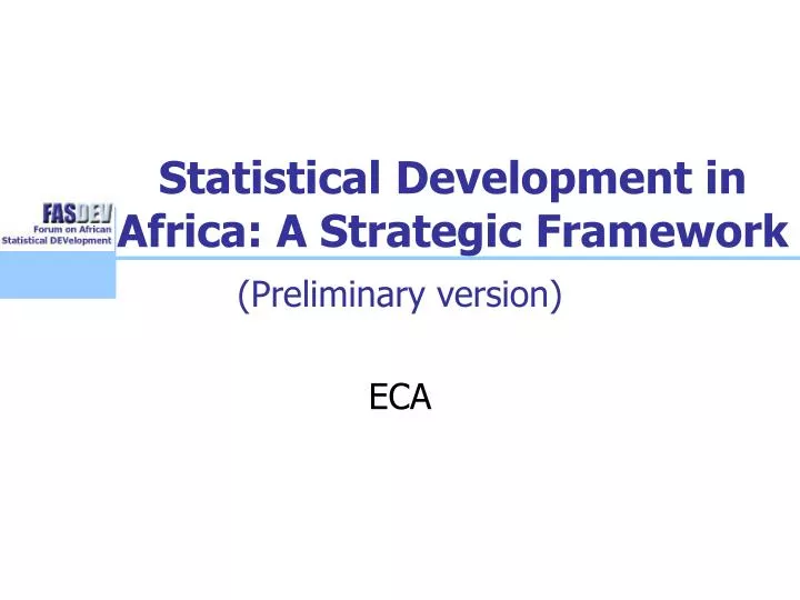 statistical development in africa a strategic framework