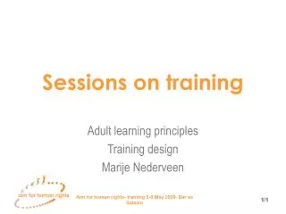 Sessions on training
