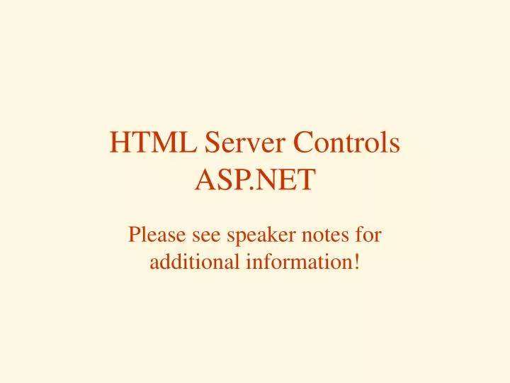 html server controls asp net