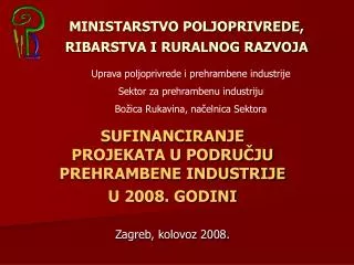 ministarstvo poljoprivrede ribarstva i ruralnog razvoja