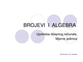 brojevi i algebra