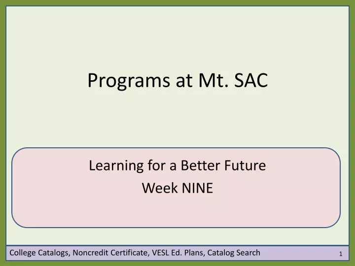 programs at mt sac