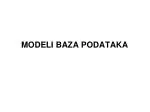 MODELI BAZA PODATAKA - slide 1