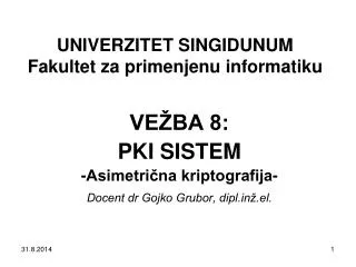 univerzitet singidunum fakultet za primenjenu informatiku