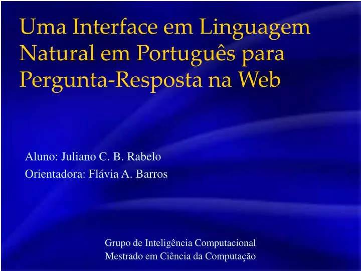uma interface em linguagem natural em portugu s para pergunta resposta na web