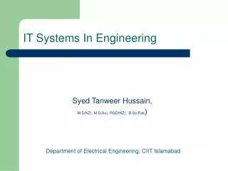 IT Systems In Engineering