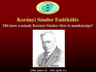 Korányi Sándor Emlékülés
