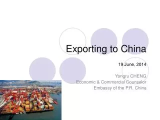 Exporting to China