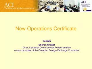 New Operations Certificate