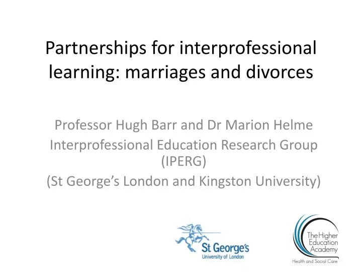 partnerships for interprofessional learning marriages and divorces