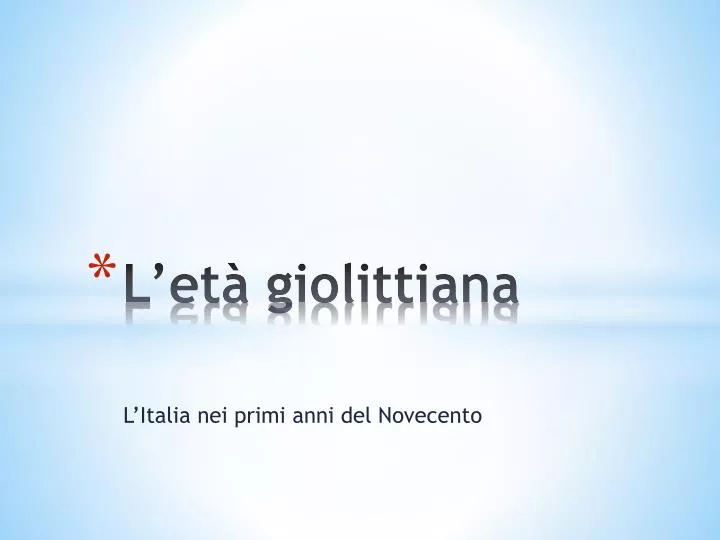 l et giolittiana