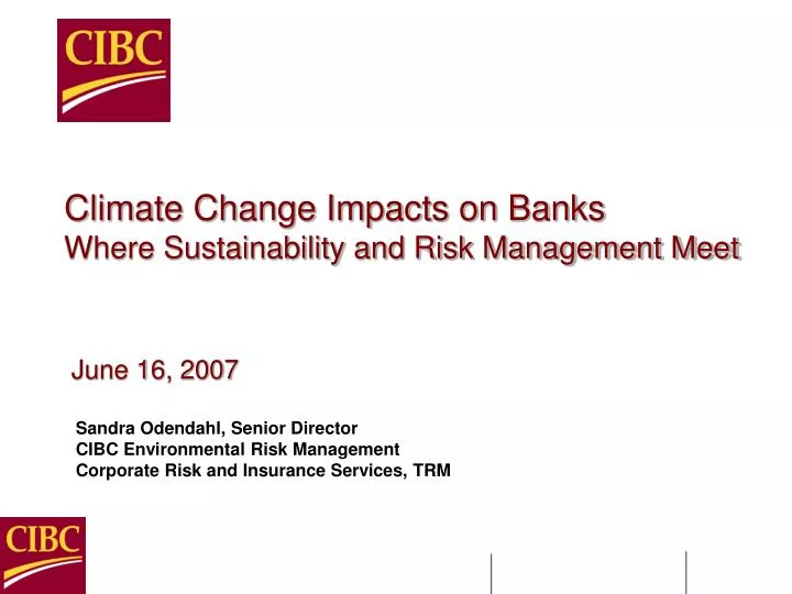 climate change impacts on banks where sustainability and risk management meet