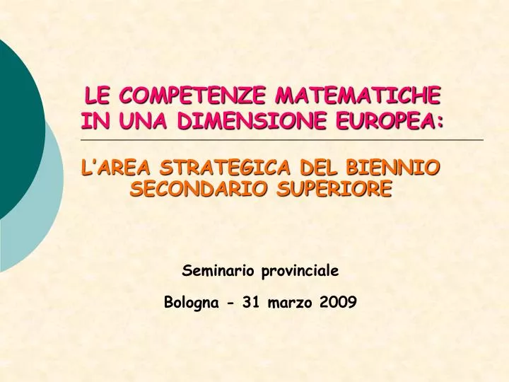 le competenze matematiche in una dimensione europea