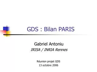 gds bilan paris
