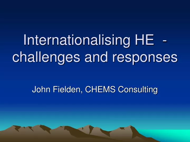 internationalising he challenges and responses