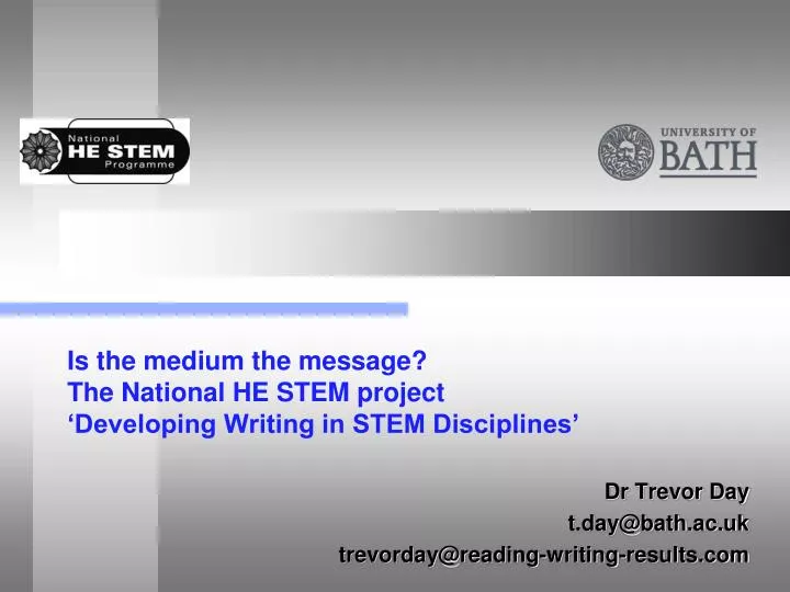 is the medium the message the national he stem project developing writing in stem disciplines