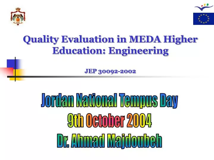 quality evaluation in meda higher education engineering jep 30092 2002