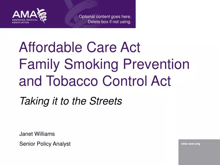 affordable care act family smoking prevention and tobacco control act