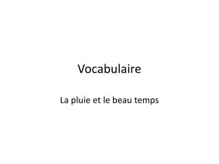 vocabulaire