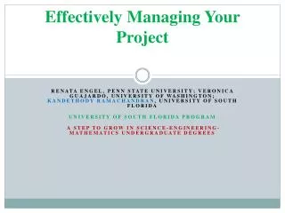 Effectively Managing Your Project