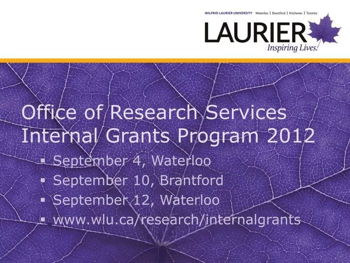 office of research services internal grants program 2012