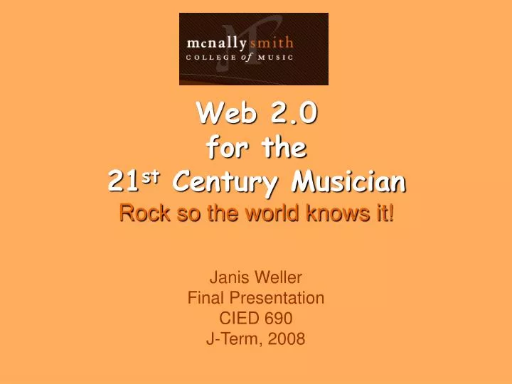 web 2 0 for the 21 st century musician rock so the world knows it