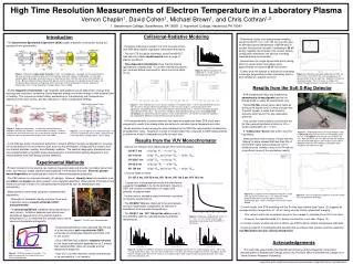 High Time Resolution Measurements of Electron Temperature in a Laboratory Plasma