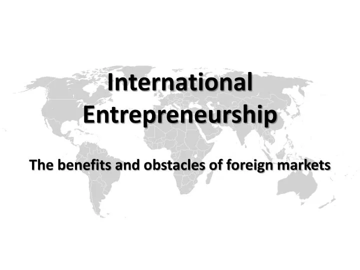 international entrepreneurship