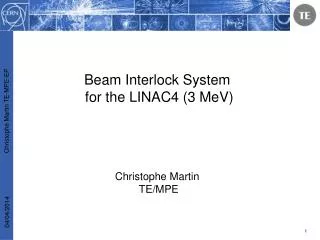 Beam Interlock System for the LINAC4 (3 MeV )